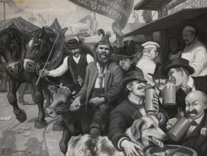 Bierfahrer und Festbesucher: Bild von Quantmeyer. Bild: Stadtmuseum